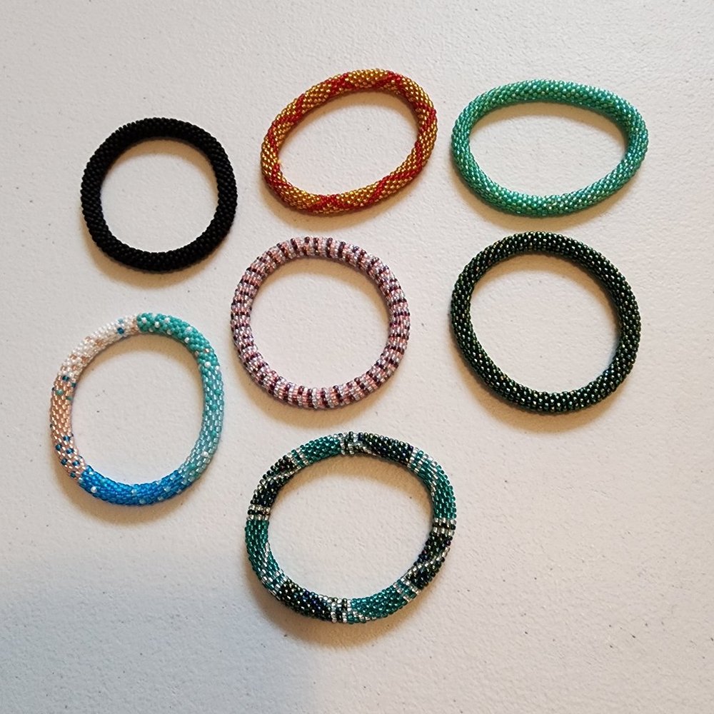 Sashka Co. Glass Bead Handmade Roll-on Bracelets (Group 3)